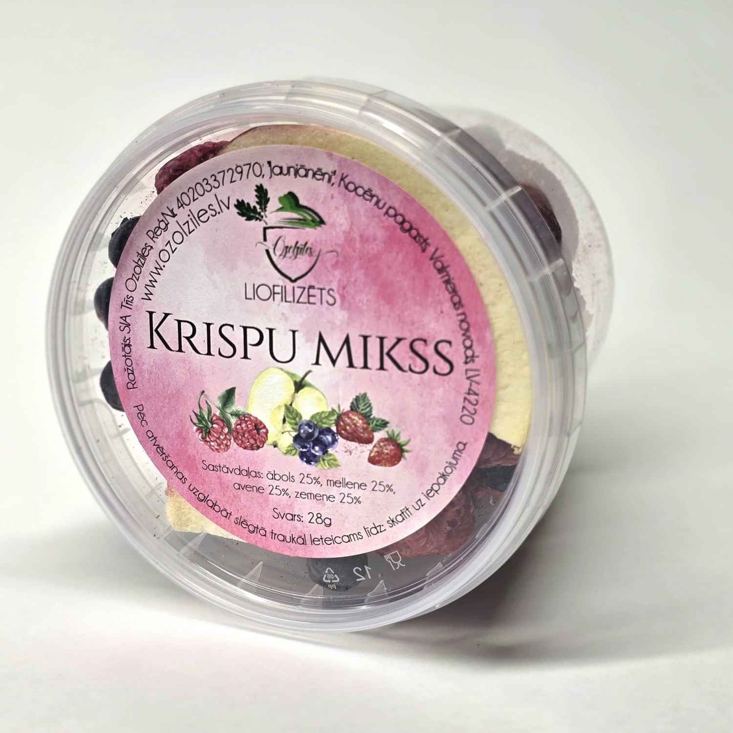 Liofilizēts bezcukura krispu mikss ar aveni