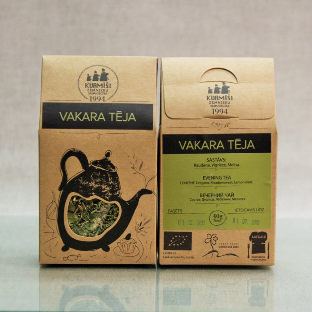 Zāļu tēja Vakara (beramā), bioloģiska 40g