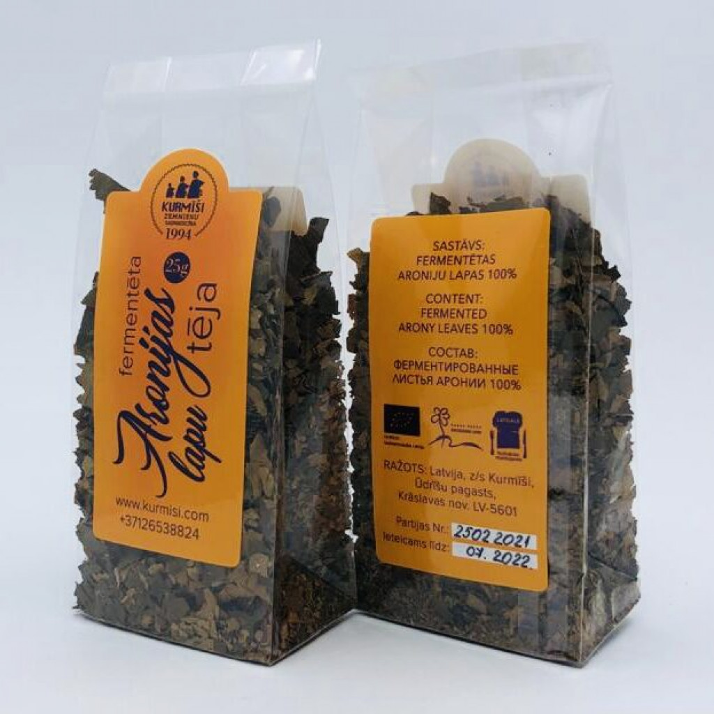 Fermentētu aronijas lapu tēja (beramā), bioloģiska 25g