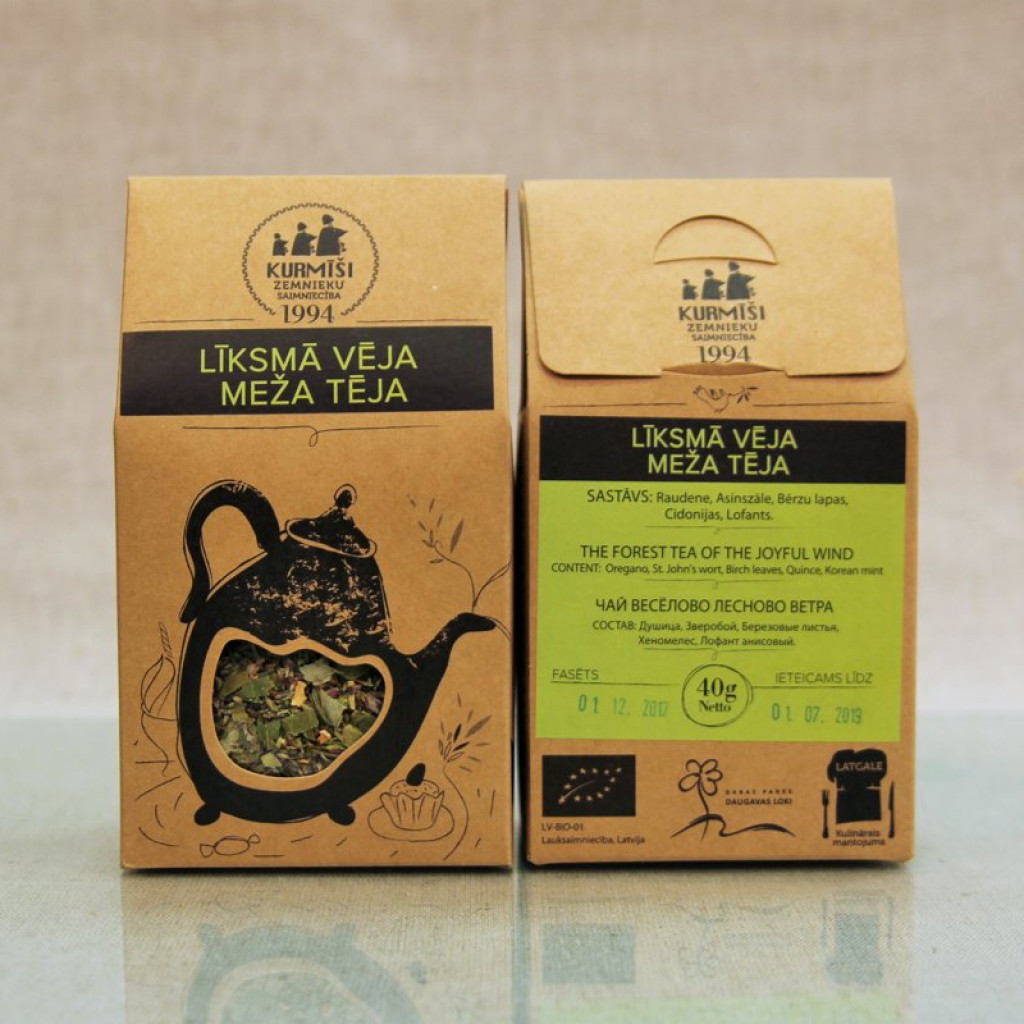 Zāļu tēja Līksmā vēja meža tēja (beramā), bioloģiska 40g