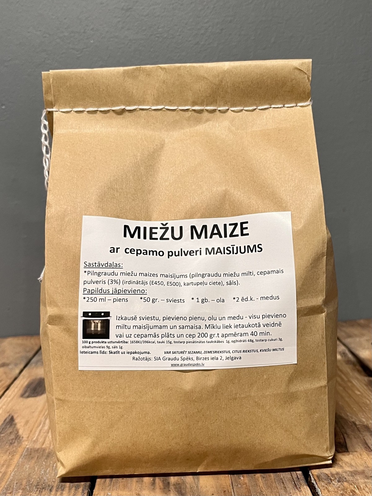 Pilngraudu MIEŽU maizes ar cepamo pulveri maisījums