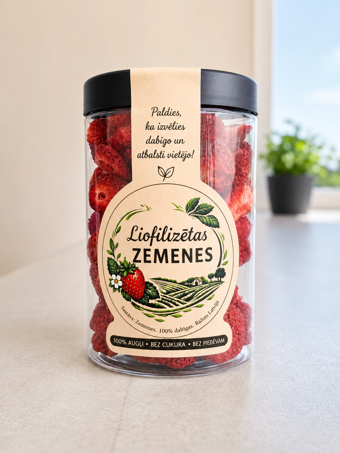 Liofilizētas (aukstumā žāvētas) zemenes (40 g.)