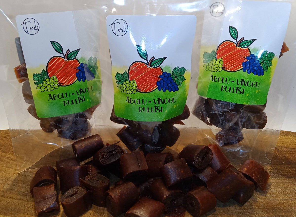 Obuolių ir vynuogių ritinėliai 100g